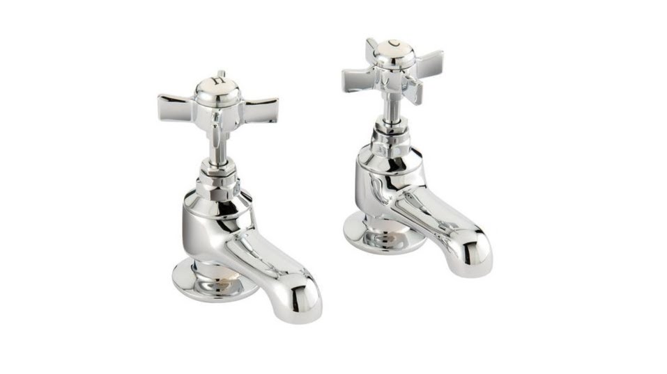 Bristan Traditional Bath Taps with white hot/cold markers