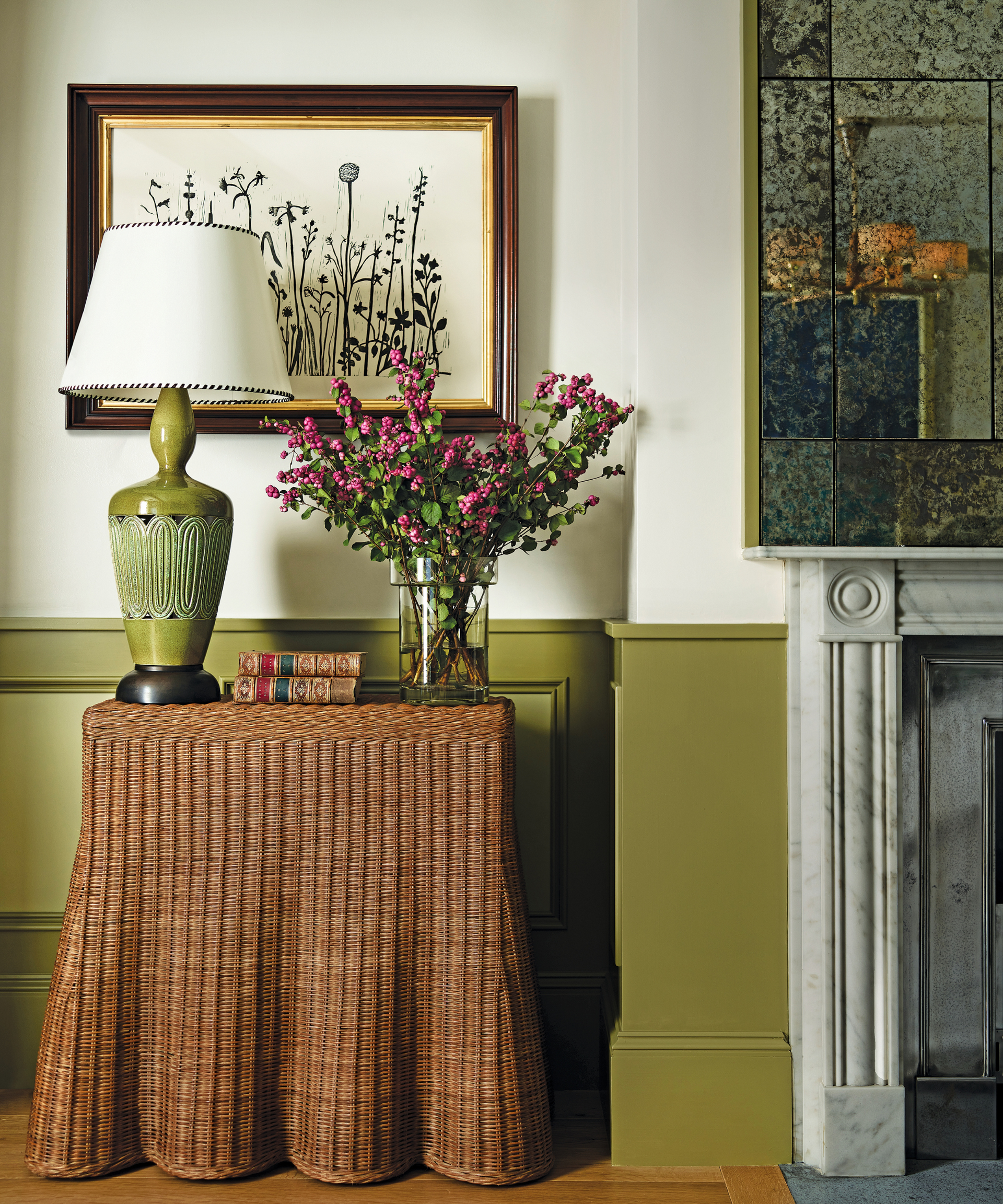 corner of boston home filled with antiques