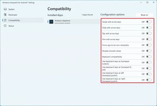 Compatibility settings