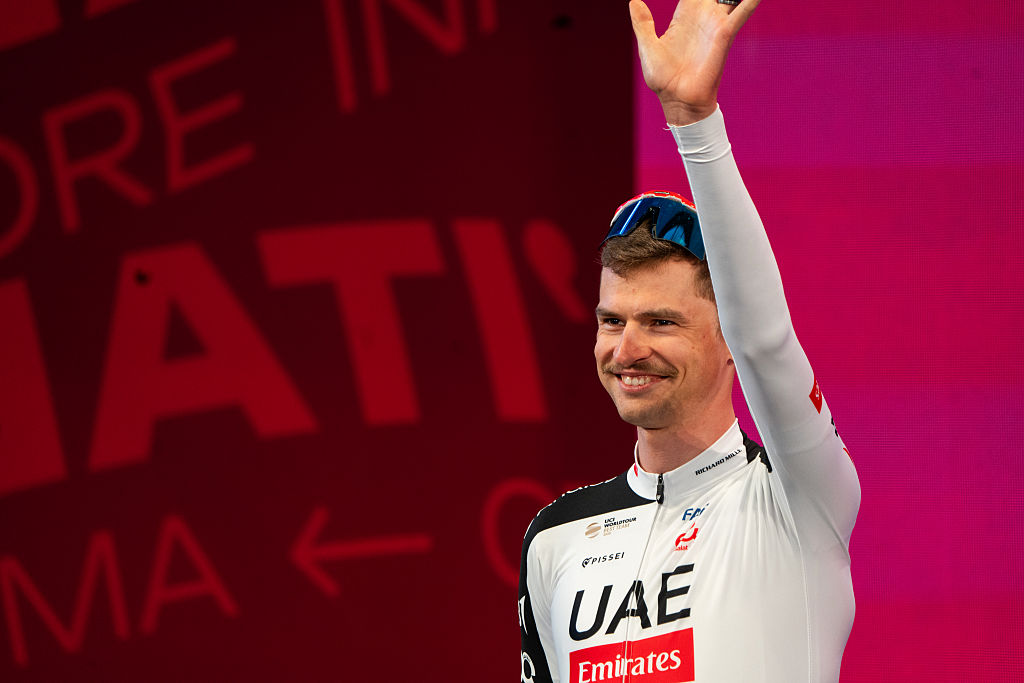 UAE Team Emirates - XRG Pro Cycling team members Adam Yates, Igor Arrieta, Mikkel Bjerg, Jan Christen, Jhonatan Narvaez, Marc Soler, Antonio Morgado, and Jay Vine