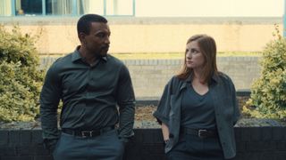 Ashley Walters as Detective Inspector Bascombe, Faye Marsay as Detective Sergeant Frank, in Adolescence