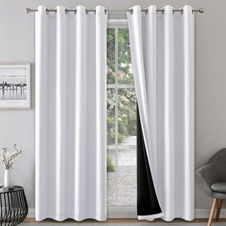 bright white blackout curtains floor length