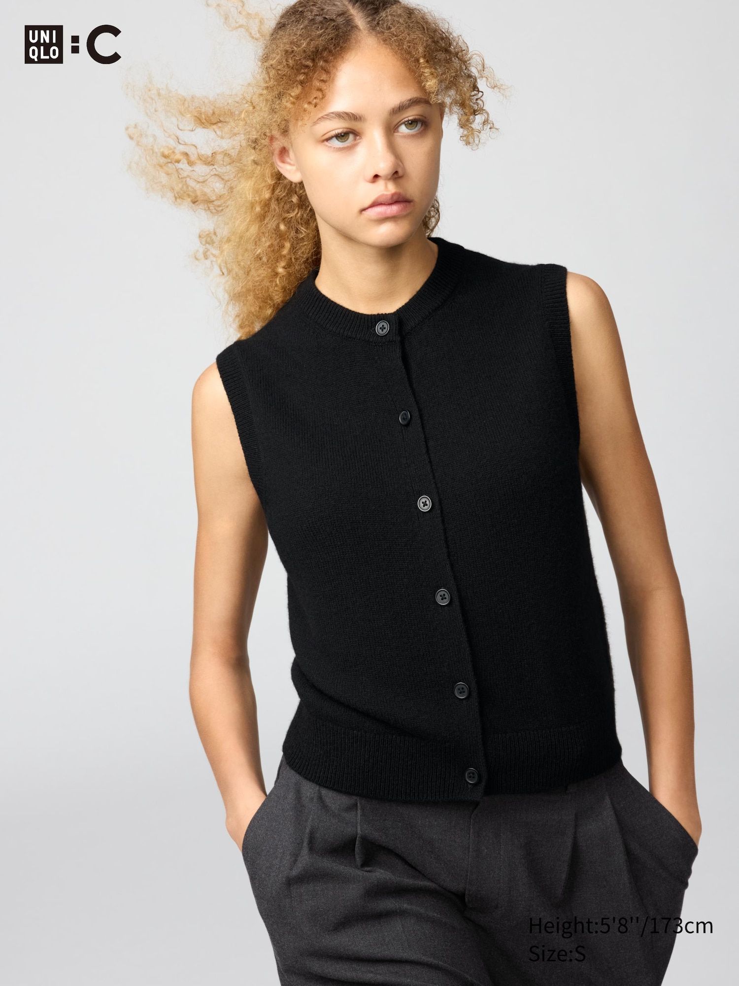 100% Cashmere Crew Neck Short Vest