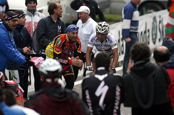 Bettini came in fifth today after spending a long time in the break.