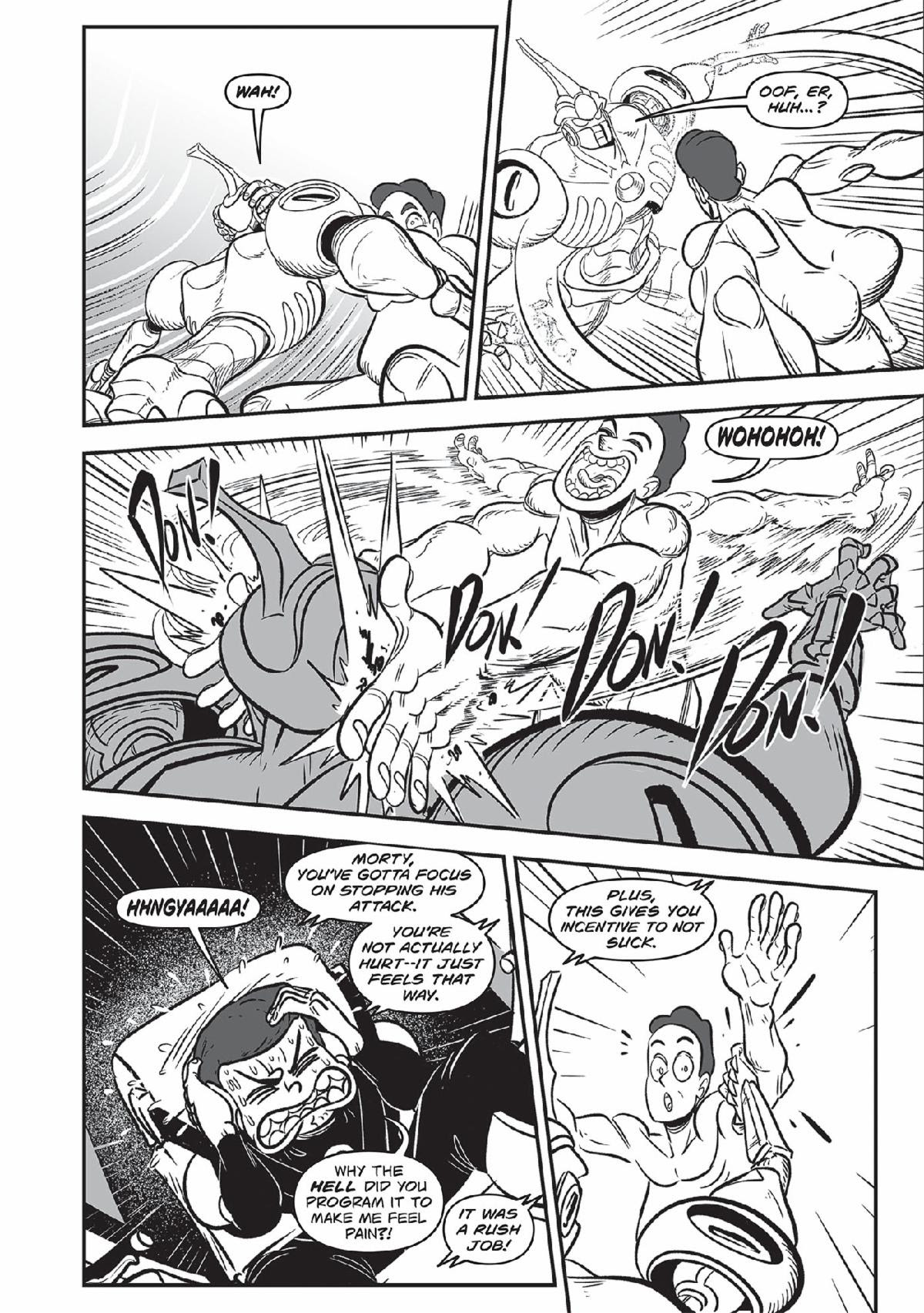 Rick and Morty argue about Morty piloting a mech in these preview pages of the new manga.