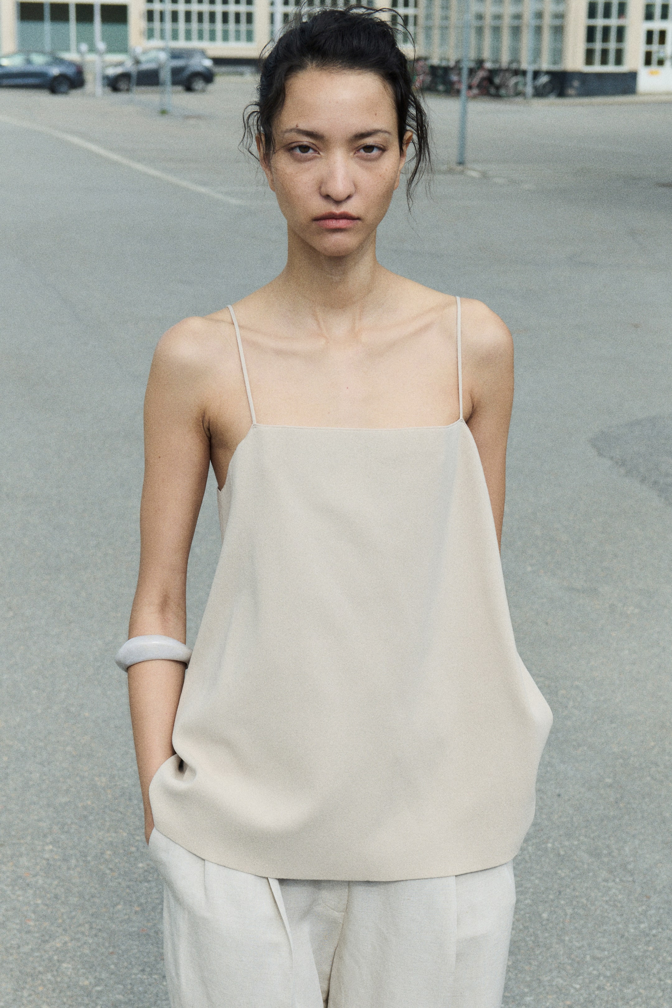 Fine-Knit Strappy Top
