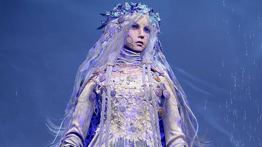 A young Elden Ring Nightreign character with long white hair standing in the rain