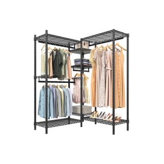 Heavy-duty wardrobe rack is made of high quality iron