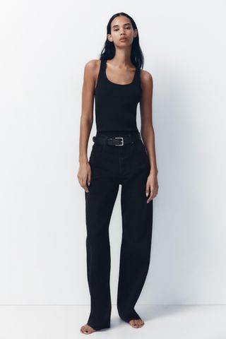 ZARA Trf High Rise Wide Leg Jeans