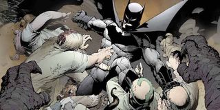 Batman fighting villains in New 52 comics