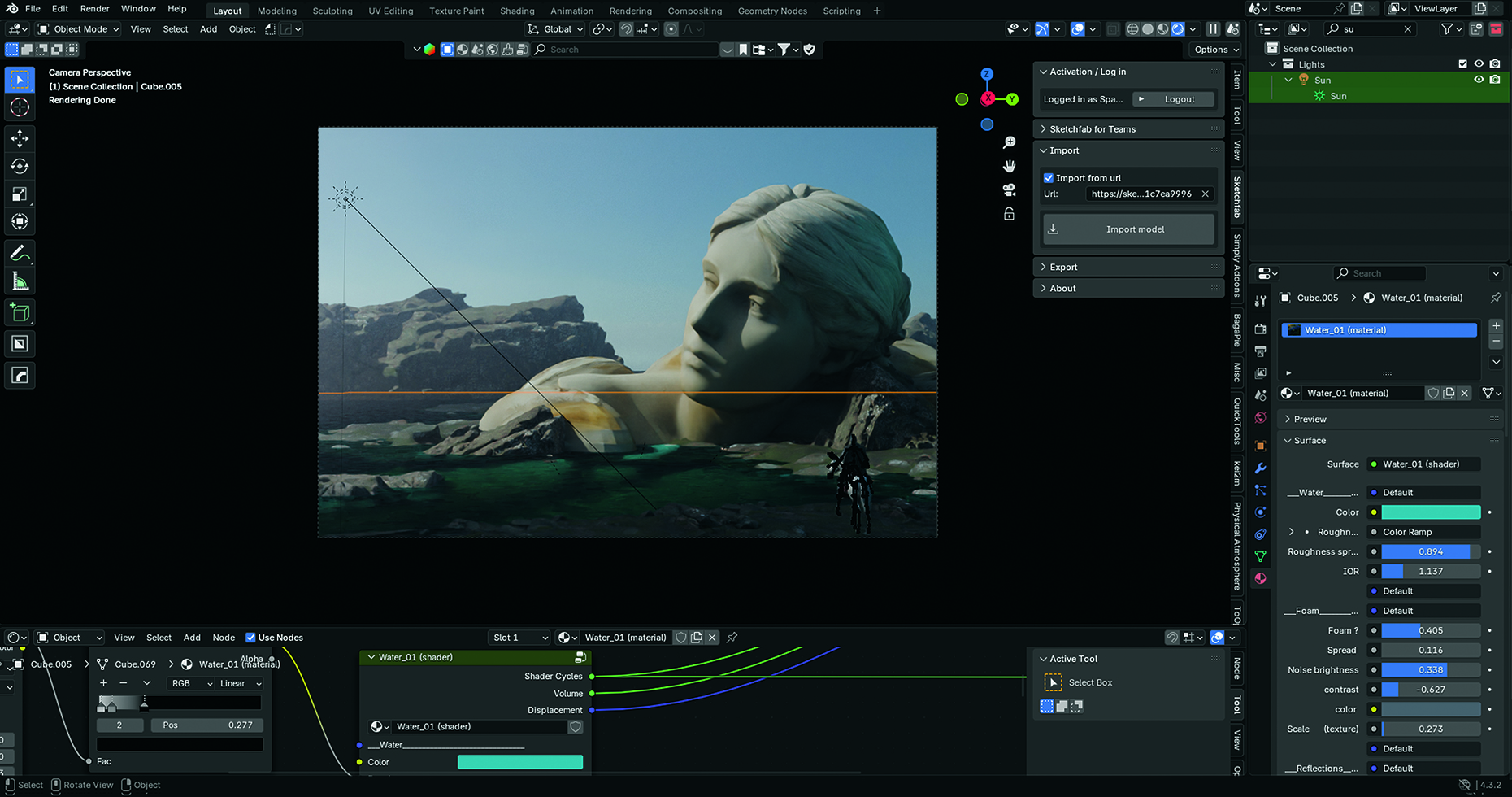 Images from a tutorial on how to use 3D models for 2D concept art
