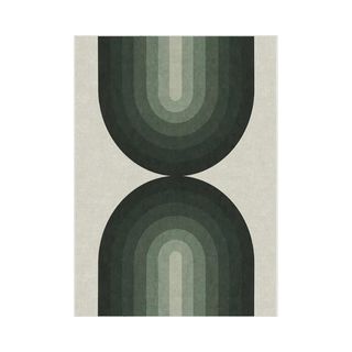 Green graphic pattern rug