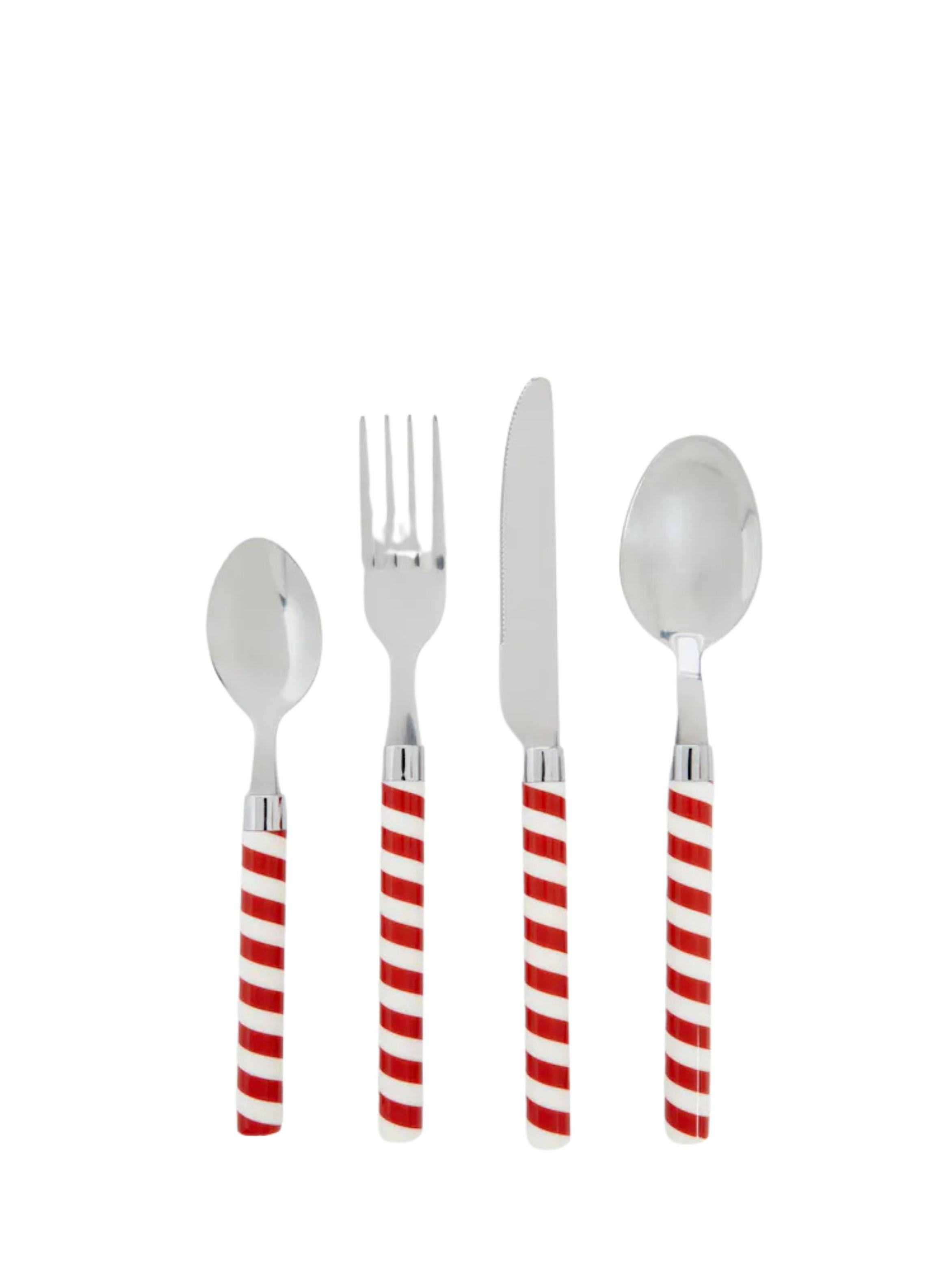 16-Piece Red Candy Cane Stripe Cutlery Set