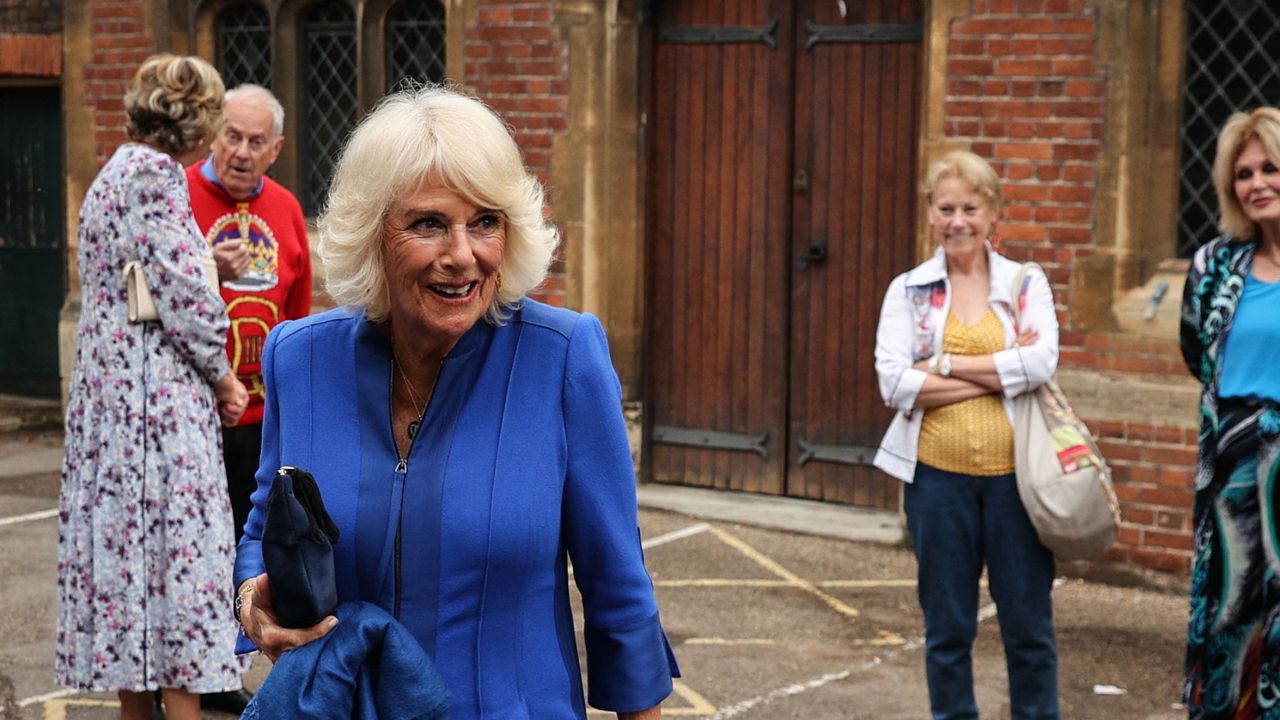 Queen Camilla&#039;s blue jumpsuit