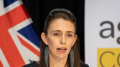 WELLINGTON, NEW ZEALAND - APRIL 15: Prime Minister Jacinda Ardern during the update on the All of Government COVID-19 national response, at Parliament on April 15, 2020 in Wellington, New Zealand. New Zealand has been in lockdown since Thursday 26 March following tough restrictions imposed by the government to stop the spread of COVID-19 across the country. A State of National Emergency is in place along with an Epidemic Notice to help ensure the continuity of essential Government business. Under the COVID-19 Alert Level Four measures, all non-essential businesses are closed, including bars, restaurants, cinemas and playgrounds. Schools are closed and all indoor and outdoor events are banned. Essential services will remain open, including supermarkets and pharmacies. Lockdown measures are expected to remain in place for around four weeks, with Prime Minister Jacinda Ardern warning there will be zero tolerance for people ignoring the restrictions, with police able to enforce them if required. (Photo by Mark Mitchell - Pool/Getty Images)