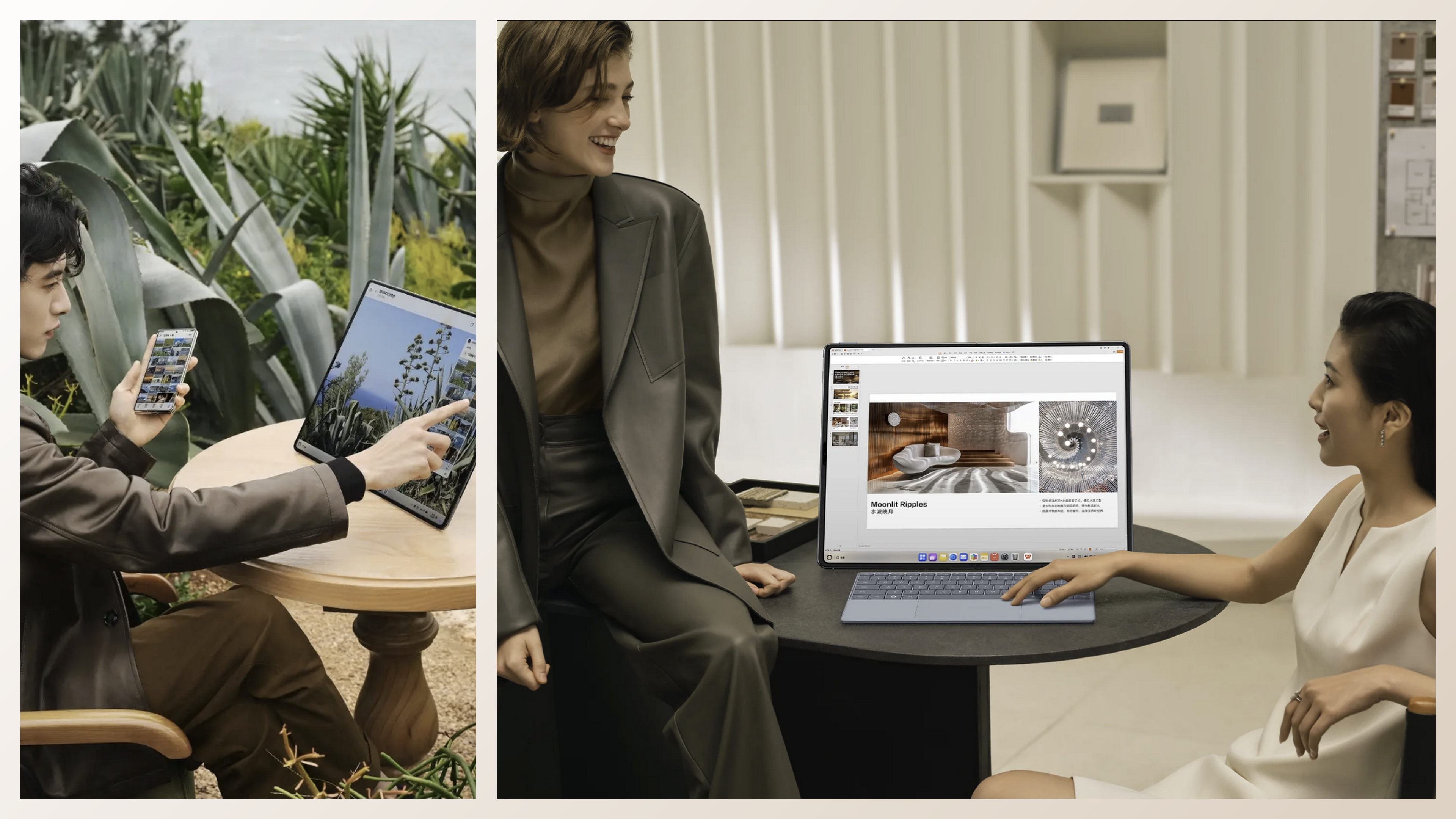 Lifestyle photos of Huawei MateBook Fold