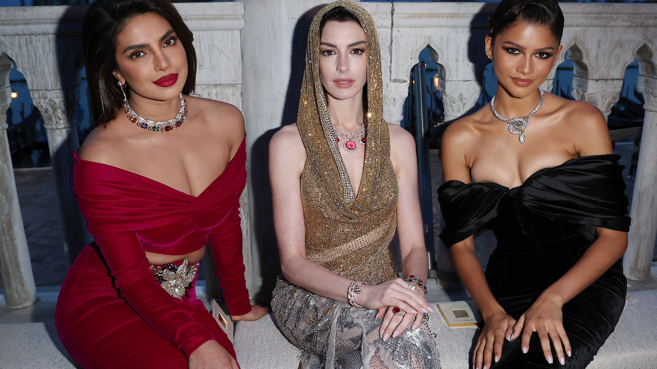 Priyanka Chopra Jonas, Anne Hathaway and Zendaya attend the &quot;Bulgari Mediterranea High Jewelry&quot; event at Palazzo Ducale on May 16, 2023 in Venice