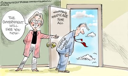 Political Cartoon U.S. Elizabeth Warren Medicare Middle Class