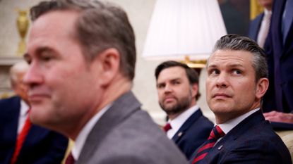National security adviser Michael Waltz, Vice President J.D. Vance and Defense Secretary Pete Hegseth