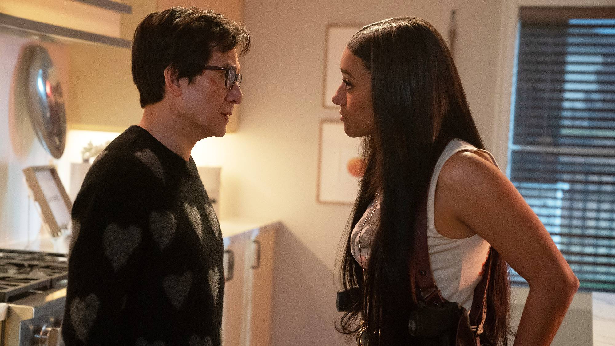 Ke Huy Quan (as Marvin Gable) and Ariana DeBose (as Rose Carlisle) in &quot;Love Hurts&quot;