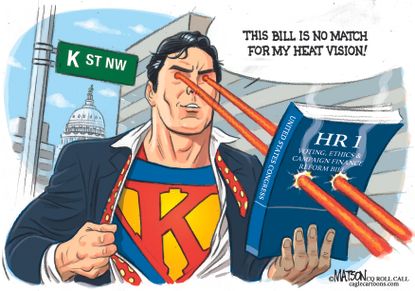 Political&nbsp;Cartoon&nbsp;U.S. Superman voting ethics reform HR1 K Street