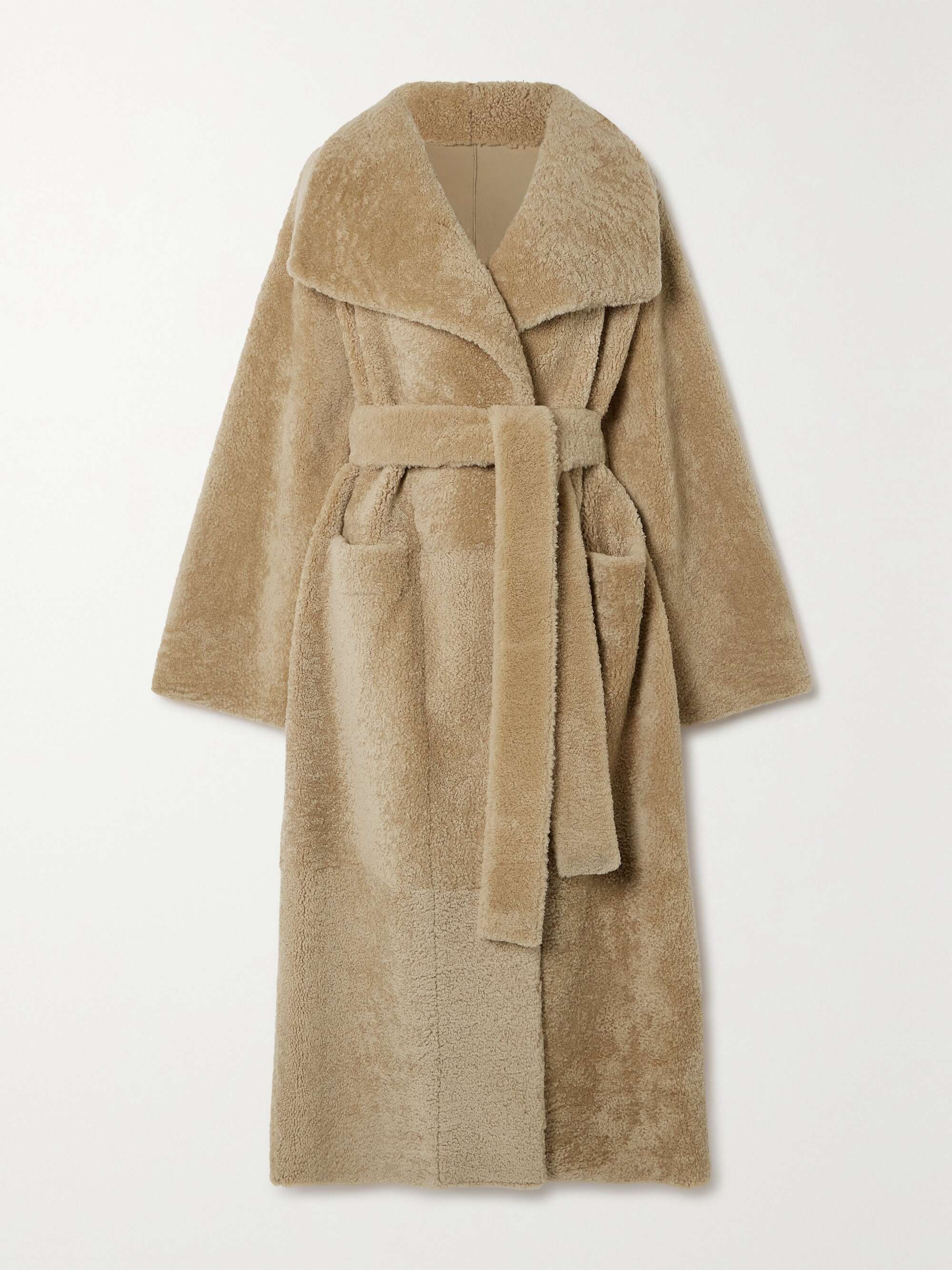 Belted Shearling Coat