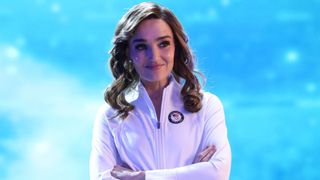 Chloe Fineman as Claire Hardt during the "Winter Olympics Promo" sketch on Saturday Night Live.