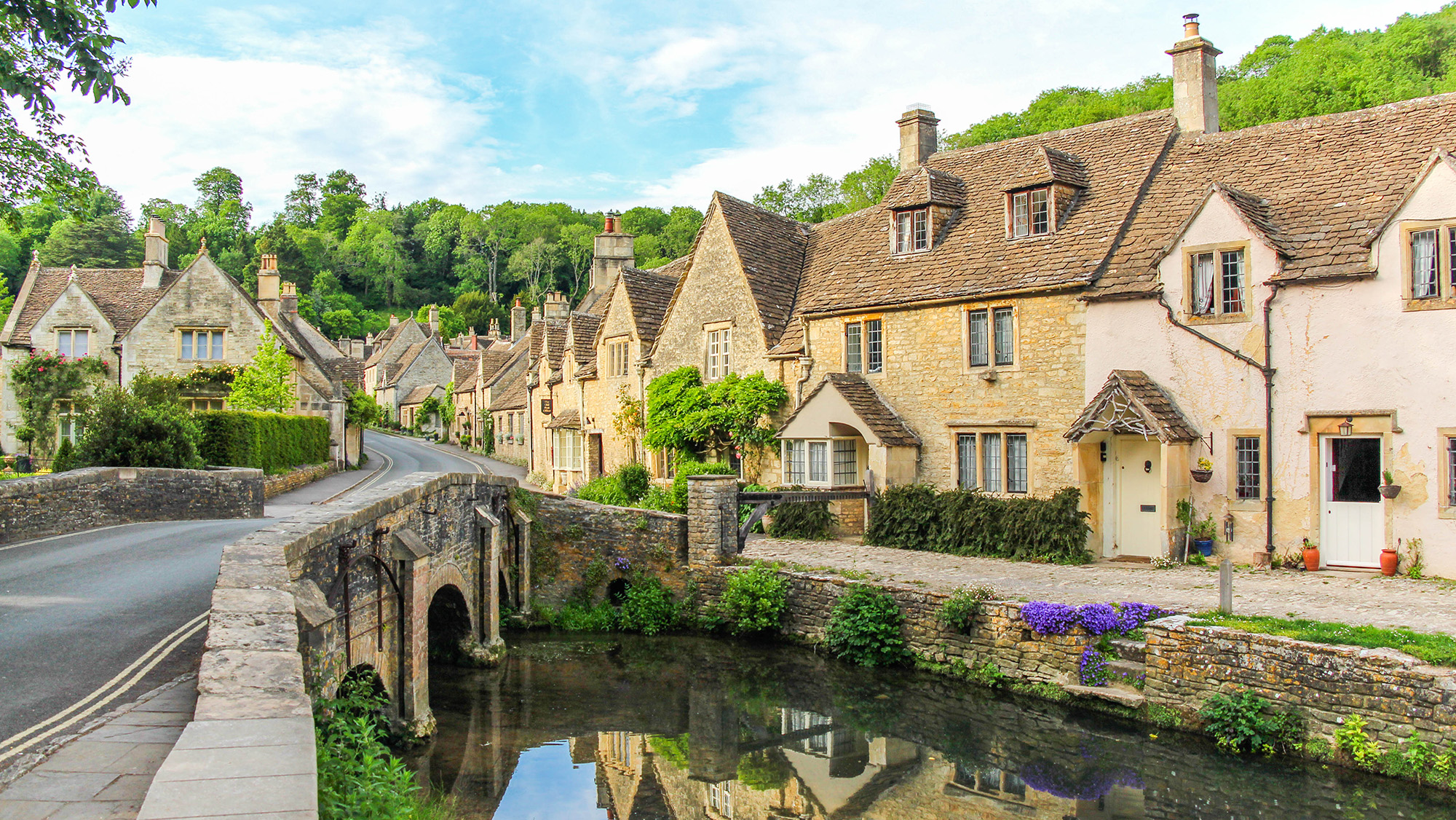 Picturesque houses in village near Badminton Horse Trials