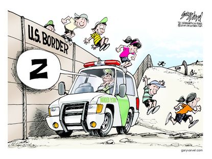 Editorial cartoon immigration border patrol