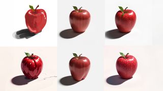 AI Photoshop tutorial; red apples generated from a painting of an apple