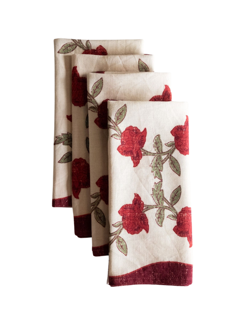 Rosie Print Napkins, Set of 4