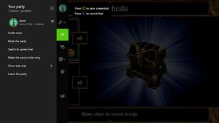 New Xbox One Experience Guide menu Party