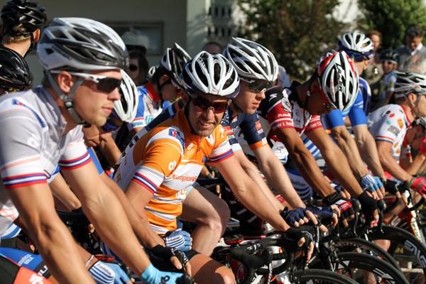 The men's field gets ready to race