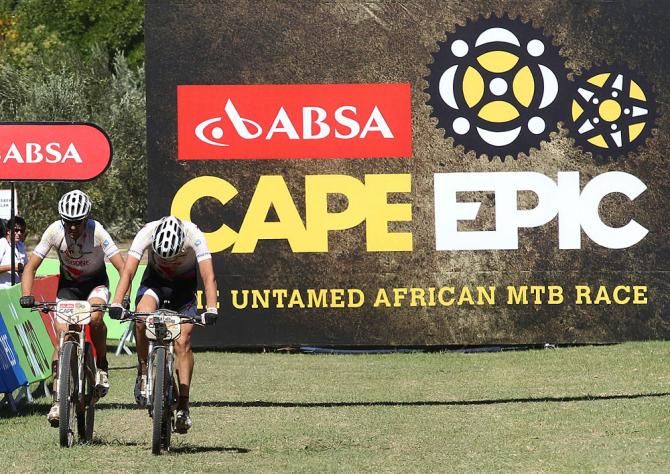 Christoph Sauser and Jaroslav Kulhavy of Burry Stander-Songo ride to finish second after taking a wrong turn
