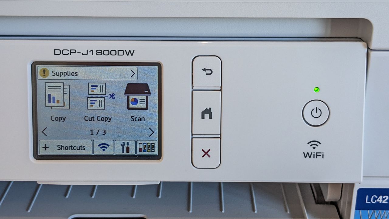The control panel on the Brother machine