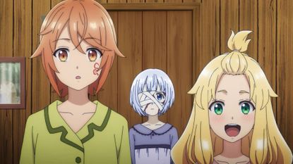 Roll Over and Die anime still of three girls 