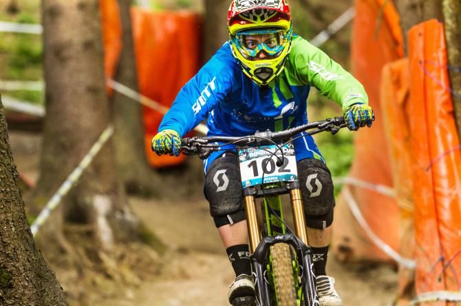 Floriane Pugin on her way to winning in Leogang