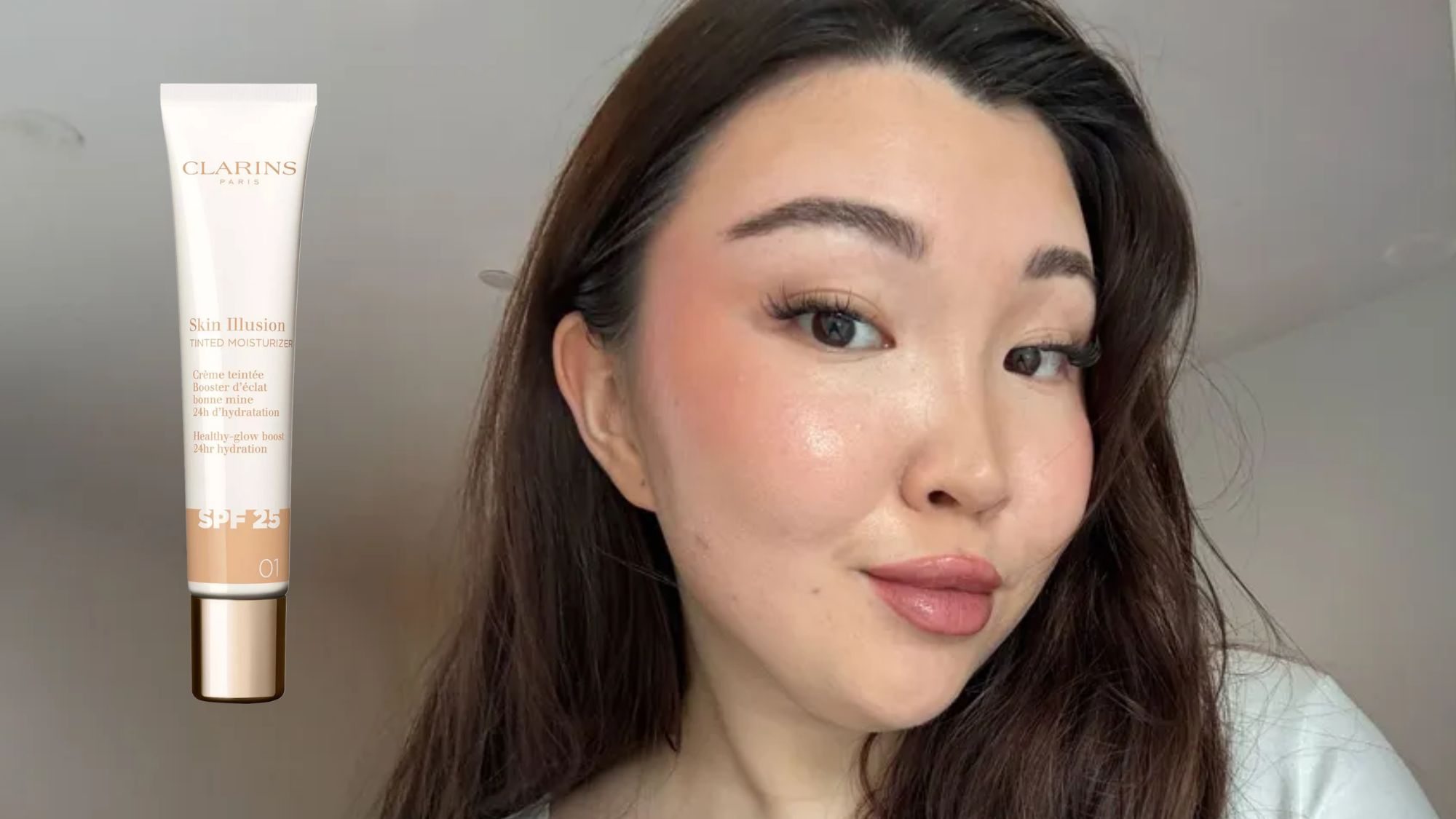 Denise Primbet wearing the Clarins Skin Illusion Tinted MOisturiser