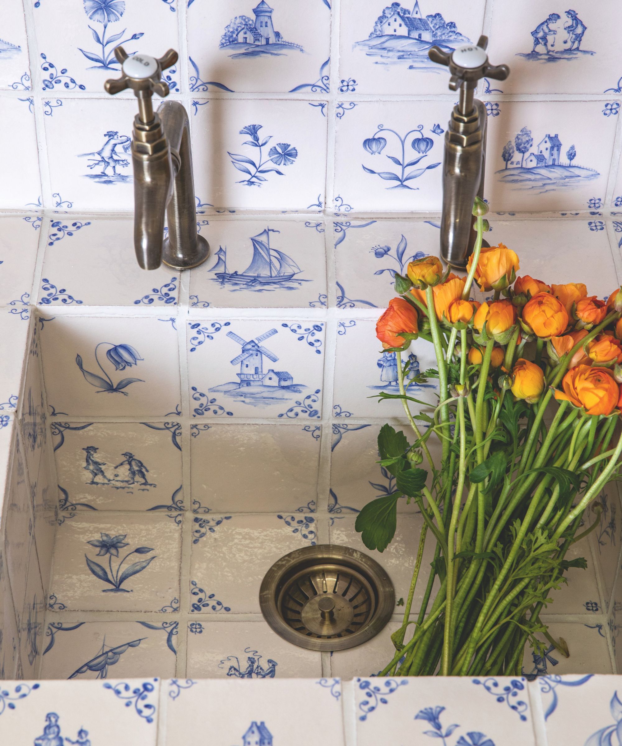 Blue and white traditional tiles
