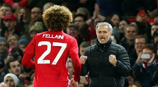 Jose Mourinho and Marouane Fellaini