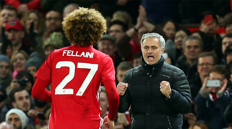 Jose Mourinho and Marouane Fellaini