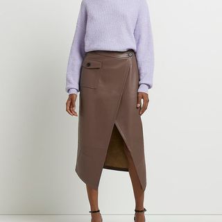 River Island Faux Leather Skirt