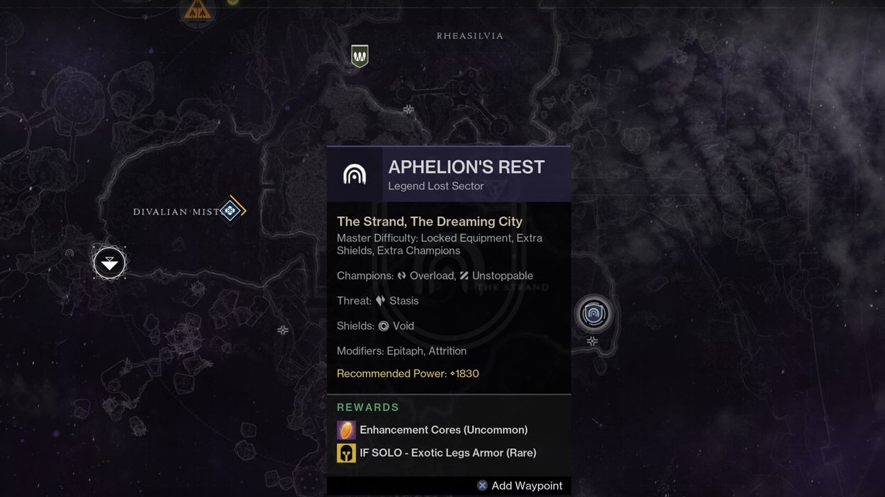 Destiny 2 lost sector in Dreaming City
