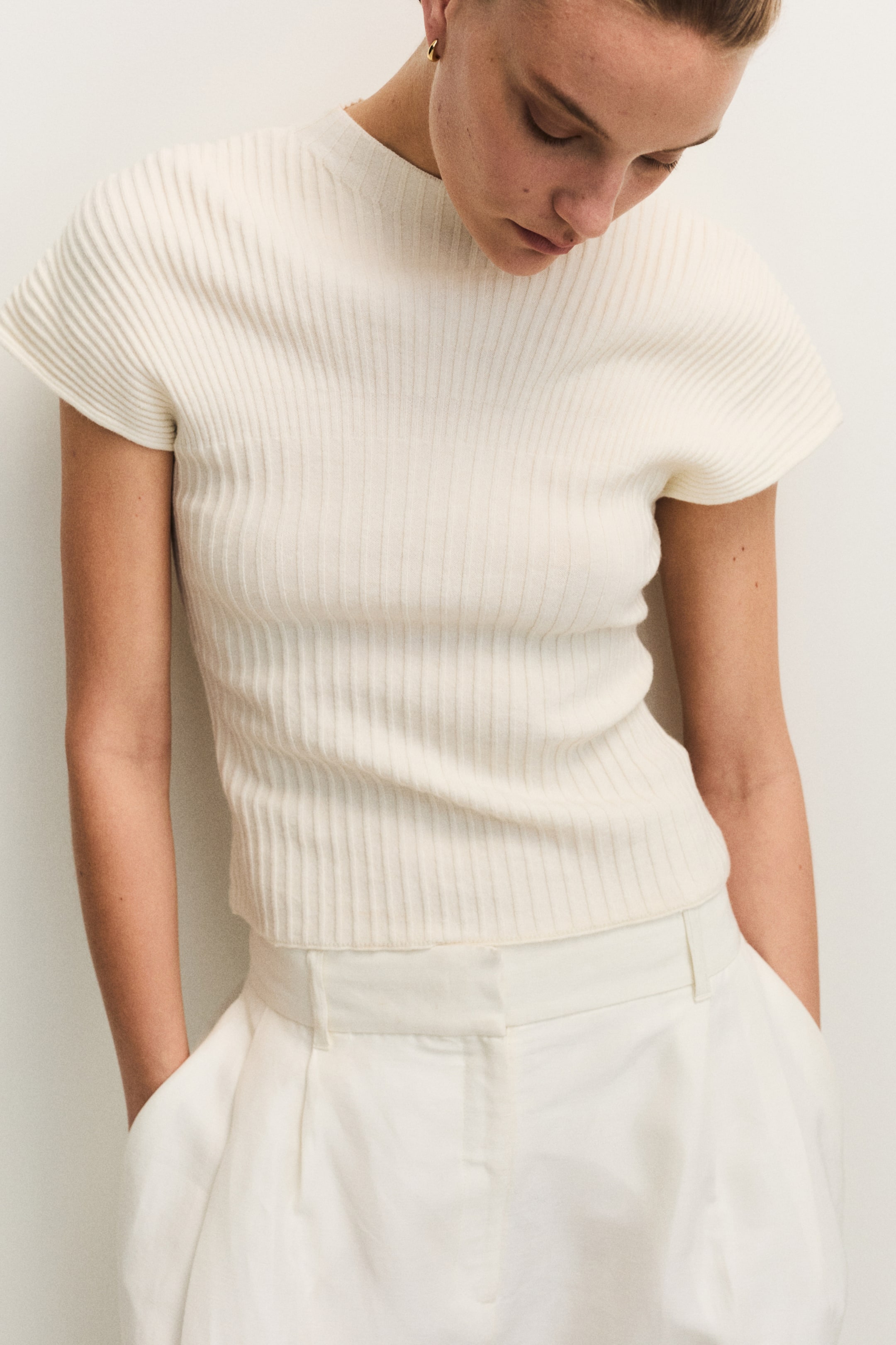 Rib-Knit Top - Cream