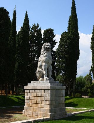 A lion statue was erected near the city of Chaeronea, in Greece.