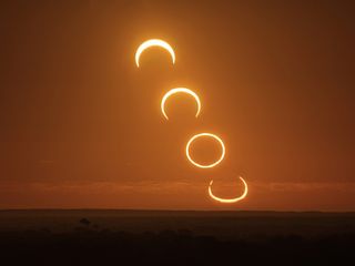 “Highly Commended” by the Royal Observatory Greenwich’s Astronomy Photographer of the Year 2013, this amazing space wallpaper is a composite shot showing the progress of an annular eclipse in May 2013.