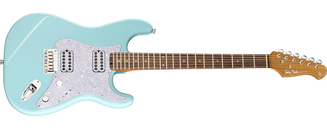 Harley Benton ST-Modern HH: the budget gear giant's latest design is a stripped-down, beginner-friendly S-style available in Seafoam Green, Black and Daphne Blue, and as a left-handed model in Seafoam Green