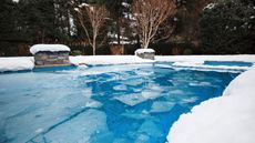 Snow and ice on a pool