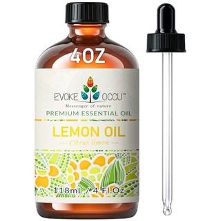 Evoke Occu Lemon Essential Oil 4 Oz, Pure Lemon Oil for Home Diffuser Massage House Cleansing- 4 Fl Oz