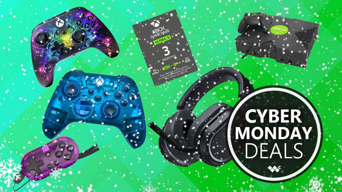 Bunch of gaming accessories including headset, controllers and Xbox gift cards